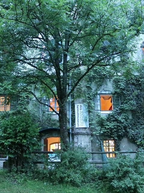 Verborgene Schönheit des alten Schlosses Eindrucksvolles verfallenes Gebäude mit Efeu und bewachsener Fassade in einer naturnahen Umgebung.